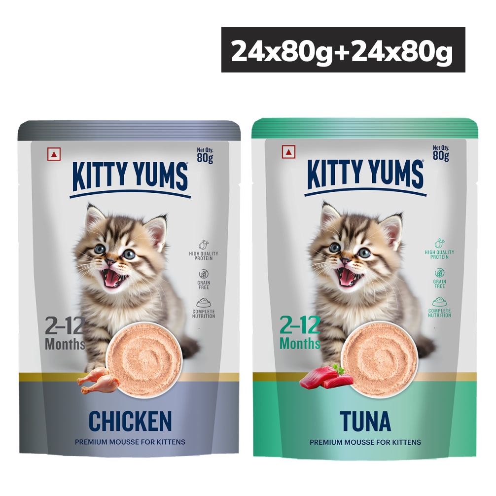 Kitty Yum Chicken and Tuna Mousse Combo Kitten Cat Wet Food