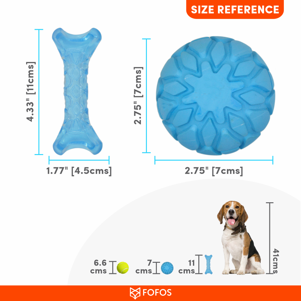 Barkbutler x Fofos Milk Bone & Ball Durable Interactive Chew Toy for Dogs (Blue) image 5
