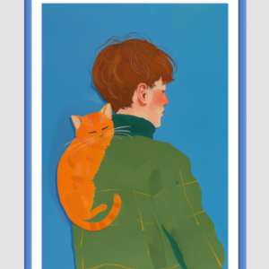 EverythingBoho The Purrfect Cat Dad Wall Art (Royal Blue)