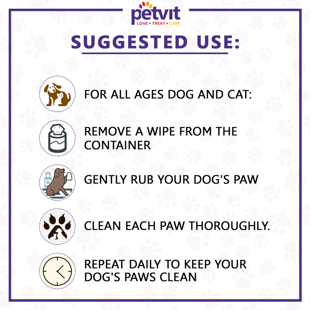 Petvit Paw & Nose Wipes for Dogs and Cats image 5