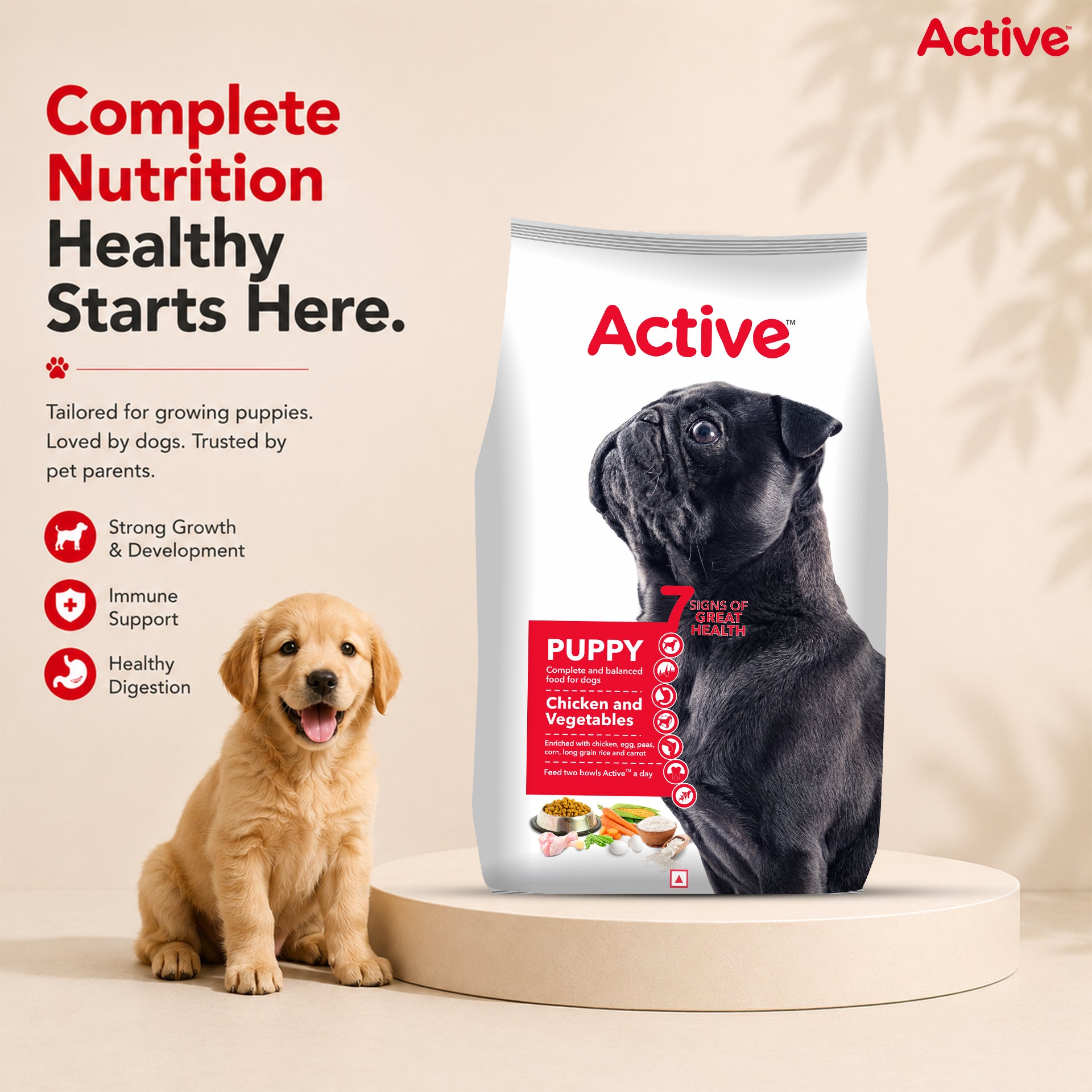 Active Chicken and Vegetables Puppy Dog Dry Food (Buy 1 Get 1) image 2