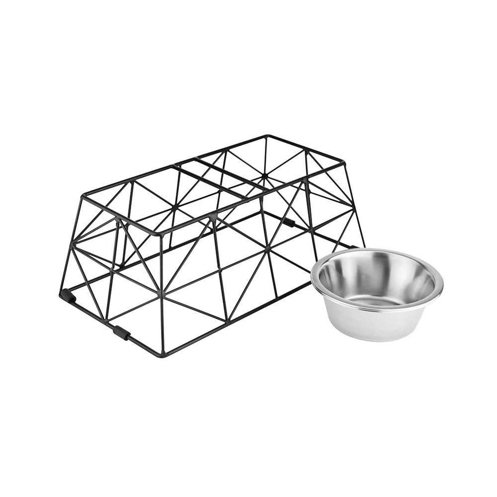 Pawpourri Elevated Stackable Taper Cross Metal Feeder for Dogs image 4