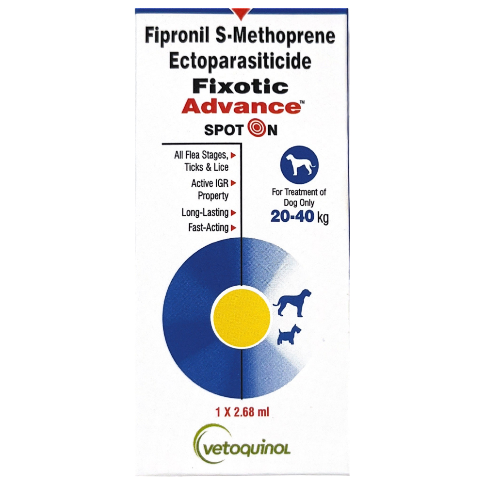 Vetoquinol Fixotic Advance 20 to 40kg Spoton and Savavet Kiwof Plus Dog Deworming Tablet Combo image 3