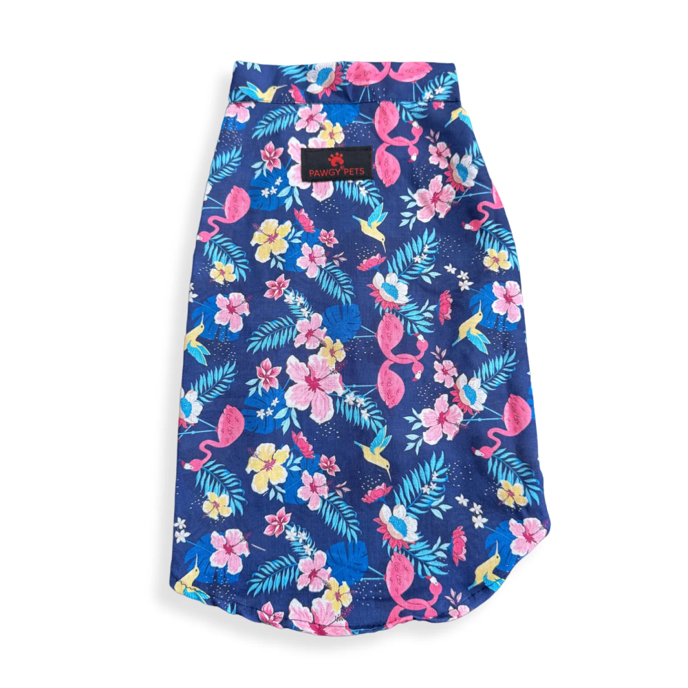 Pawgypets Hawaiian Flamingo Sando for Dogs (Navy Blue) image 4