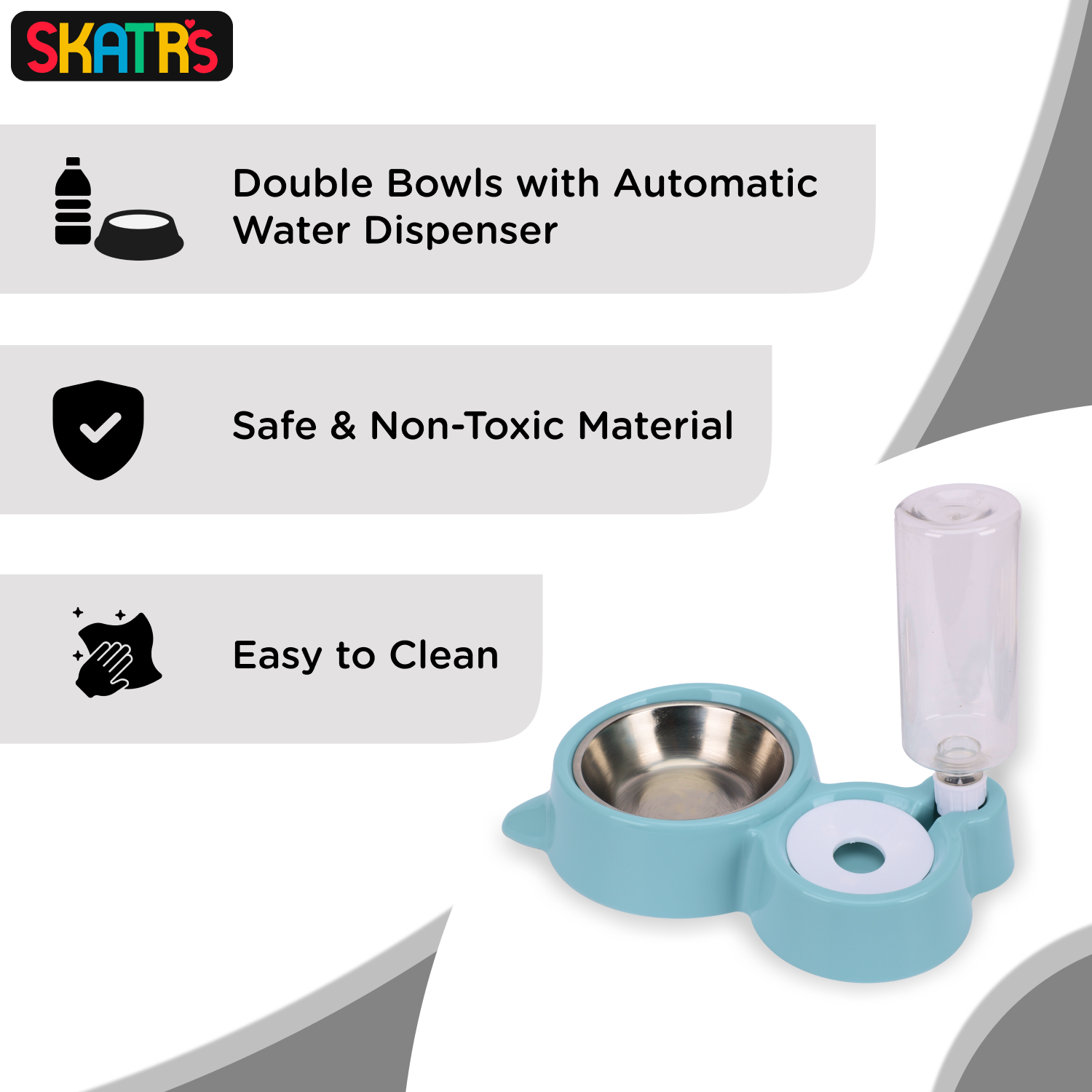 Skatrs Automatic Water Dispenser and Food Bowl for Dogs and Cats image 3