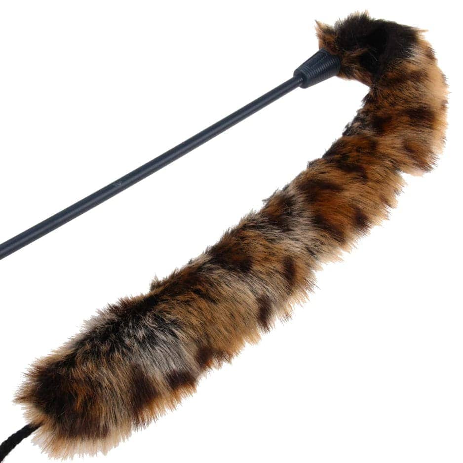 GiGwi Feather Teaser Catwand with Natural Feather Plush Tail & TPR Handle Toy for Cats (Red/Natural) image 4
