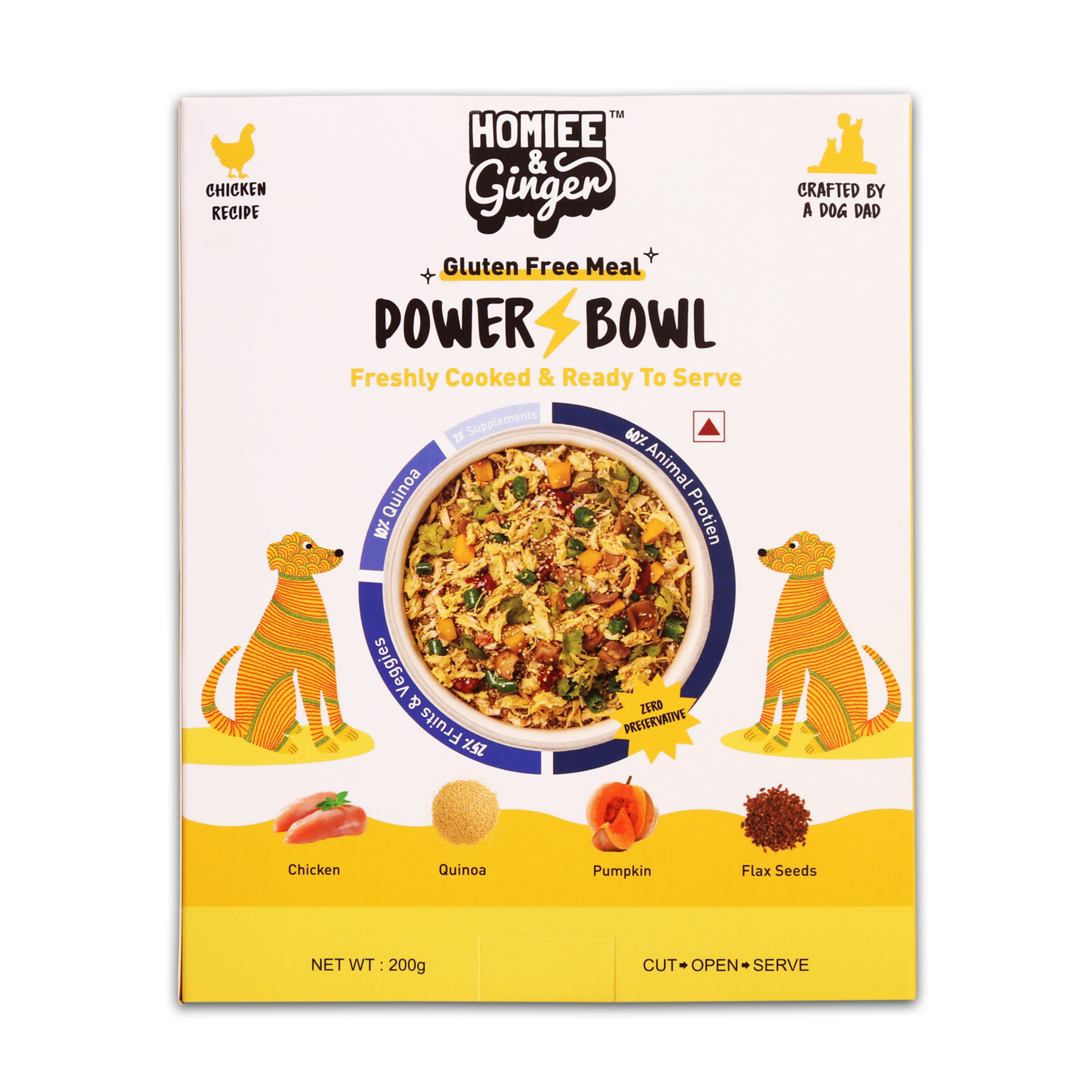 Homiee & Ginger Power Bowl Chicken & Quinoa Fresh Food for Dogs