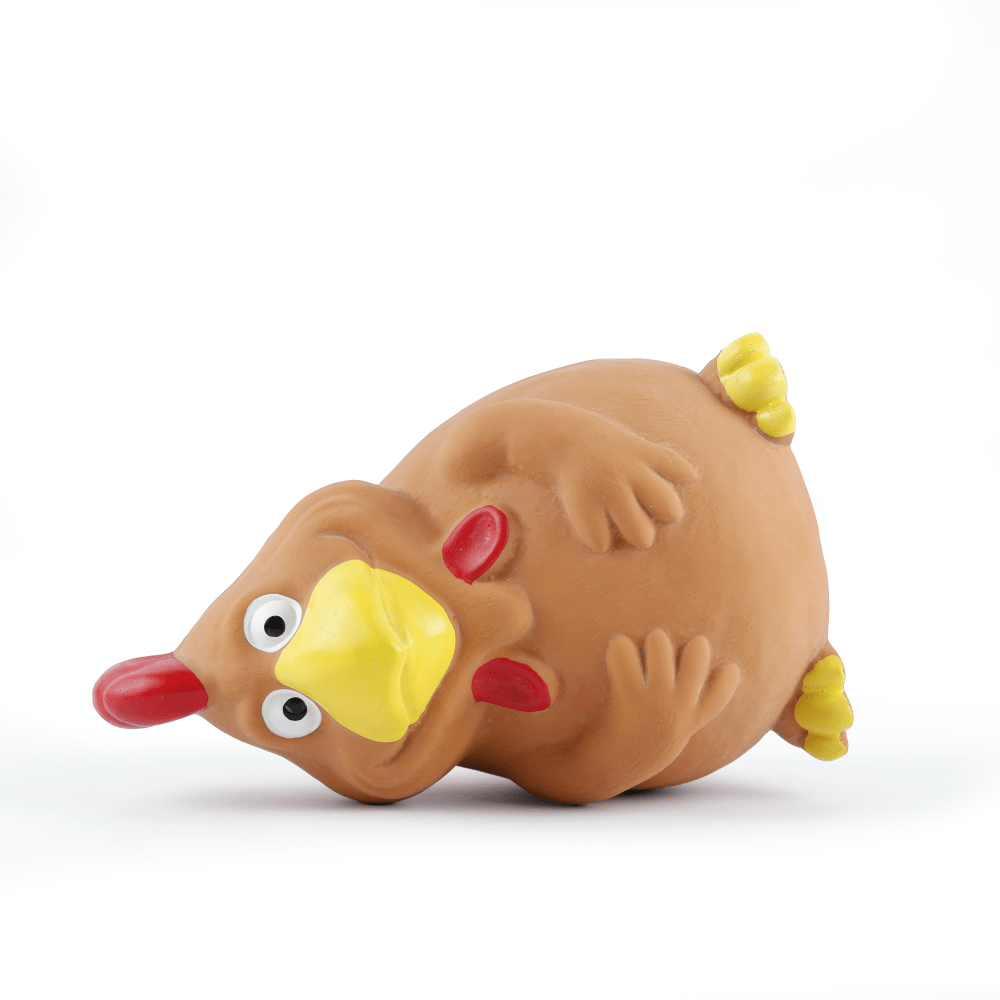 Barkbutler x Fofos Latex Bi Rooster Squeaky Toy for Dogs (Brown) image 3