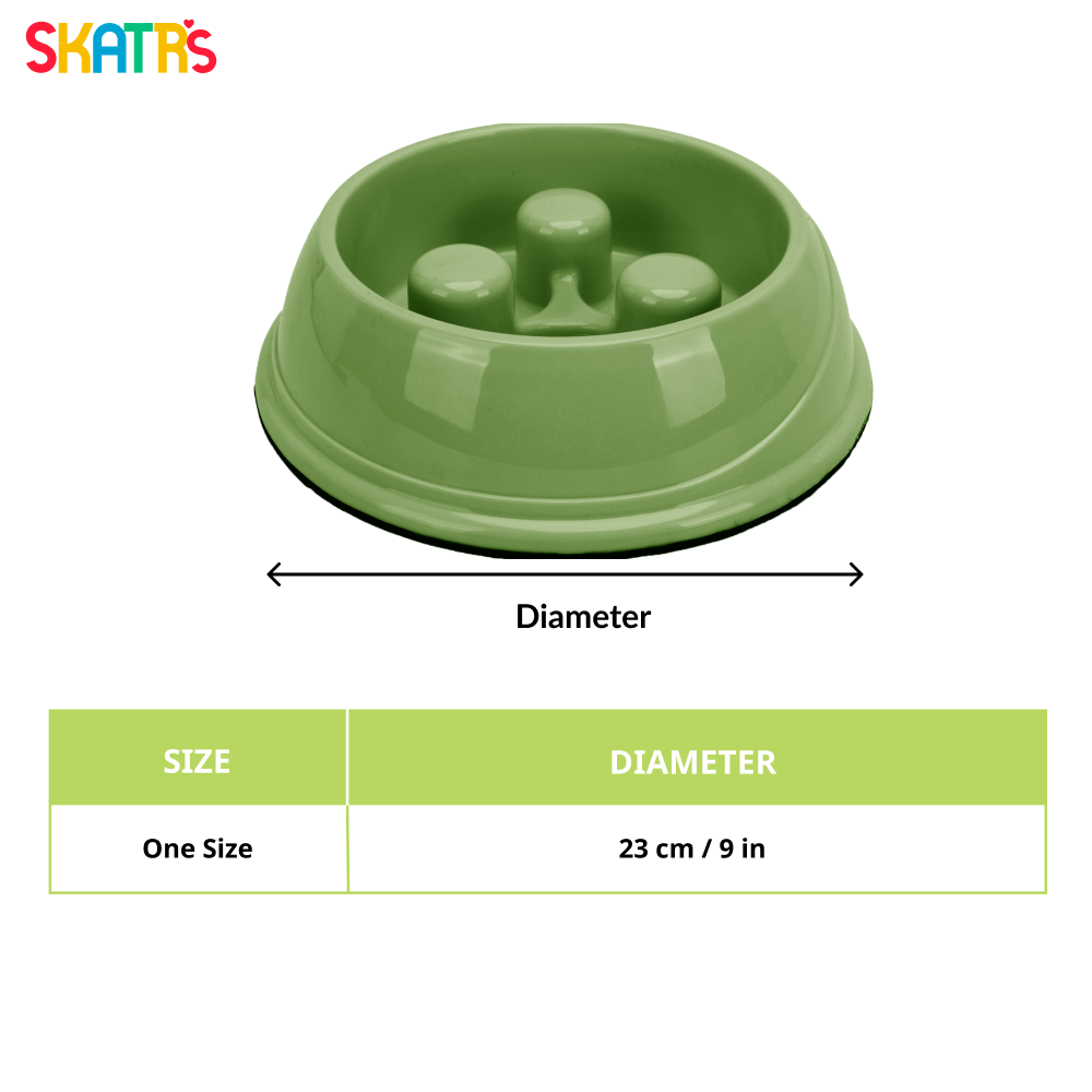 Skatrs Antiskid Slow Feeder Bowl for Dogs and Cats (Green) image 2