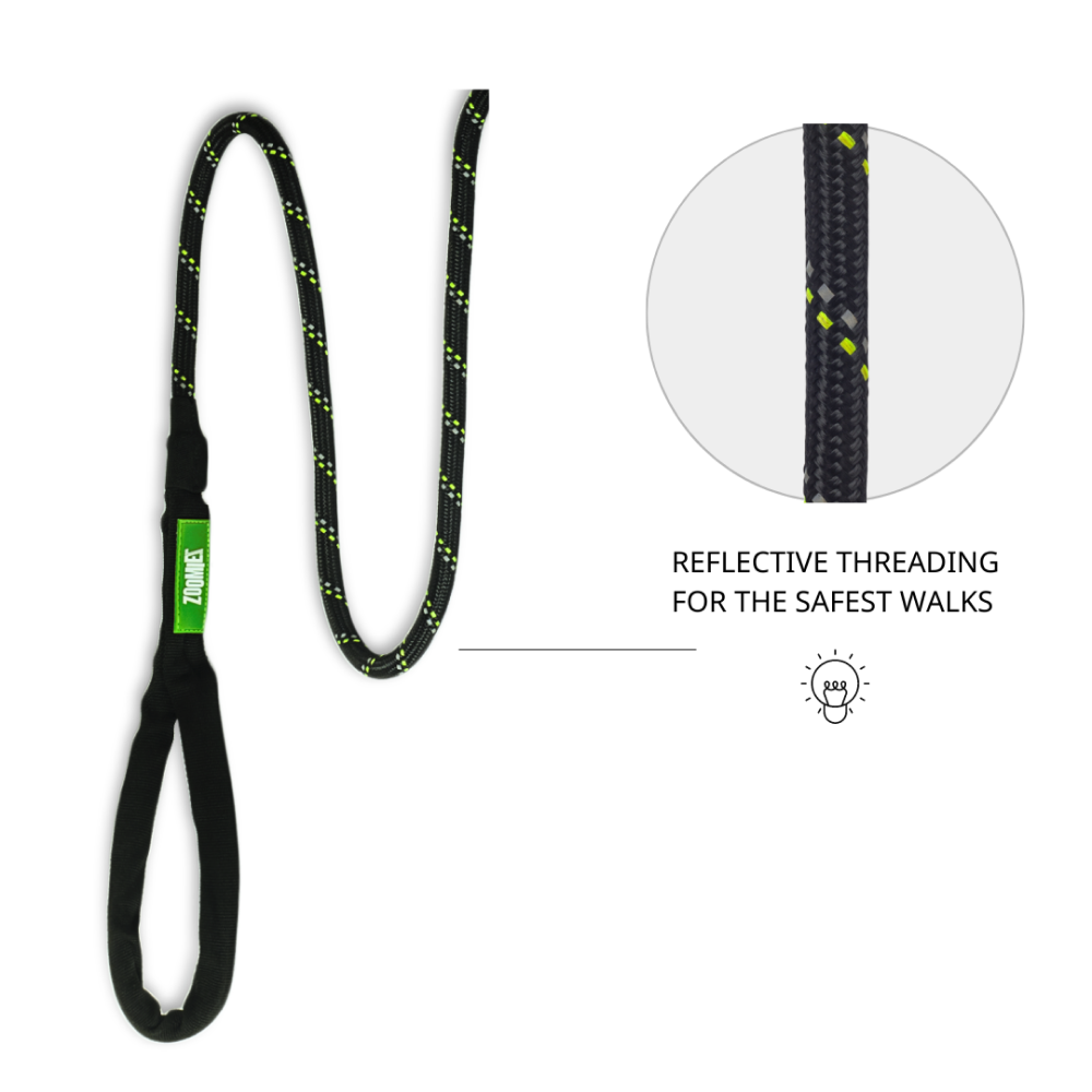 Zoomiez Tuff Rope Leash for Dogs (Black) image 2