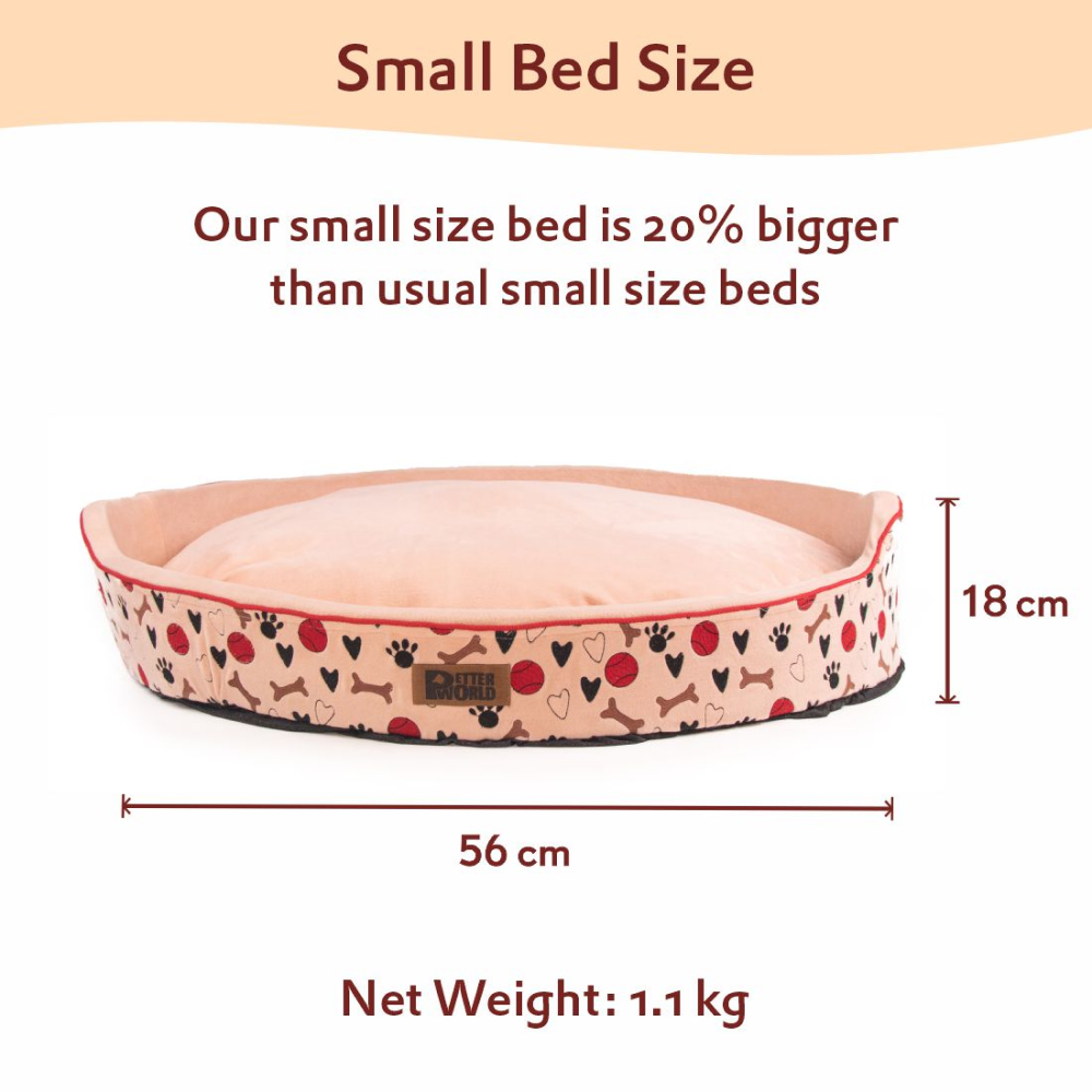 Petter World Soft Micro Fur Round Orthopedic Cuddler Bed with Removable Cushion Top for Dogs (Peach Pearl) image 4
