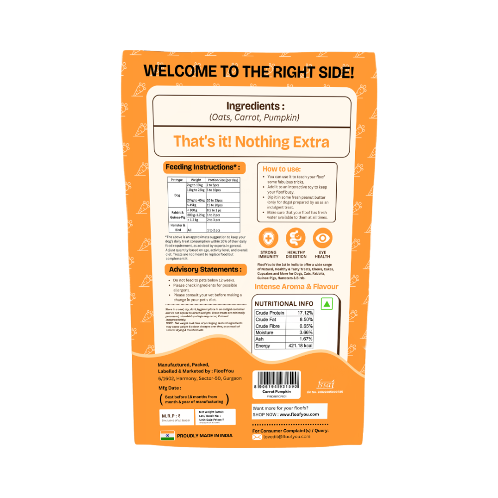 FloofYou Oven Baked Carrot Pumpkin Small Animal Treats image 8