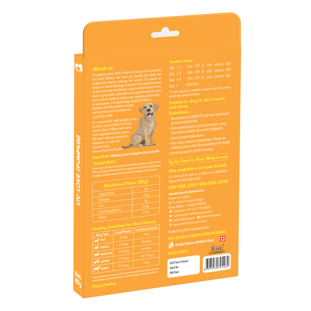 Fresh For Paws Chicken Liver & Pumpkin Liv Love Supplement for Dogs image 5