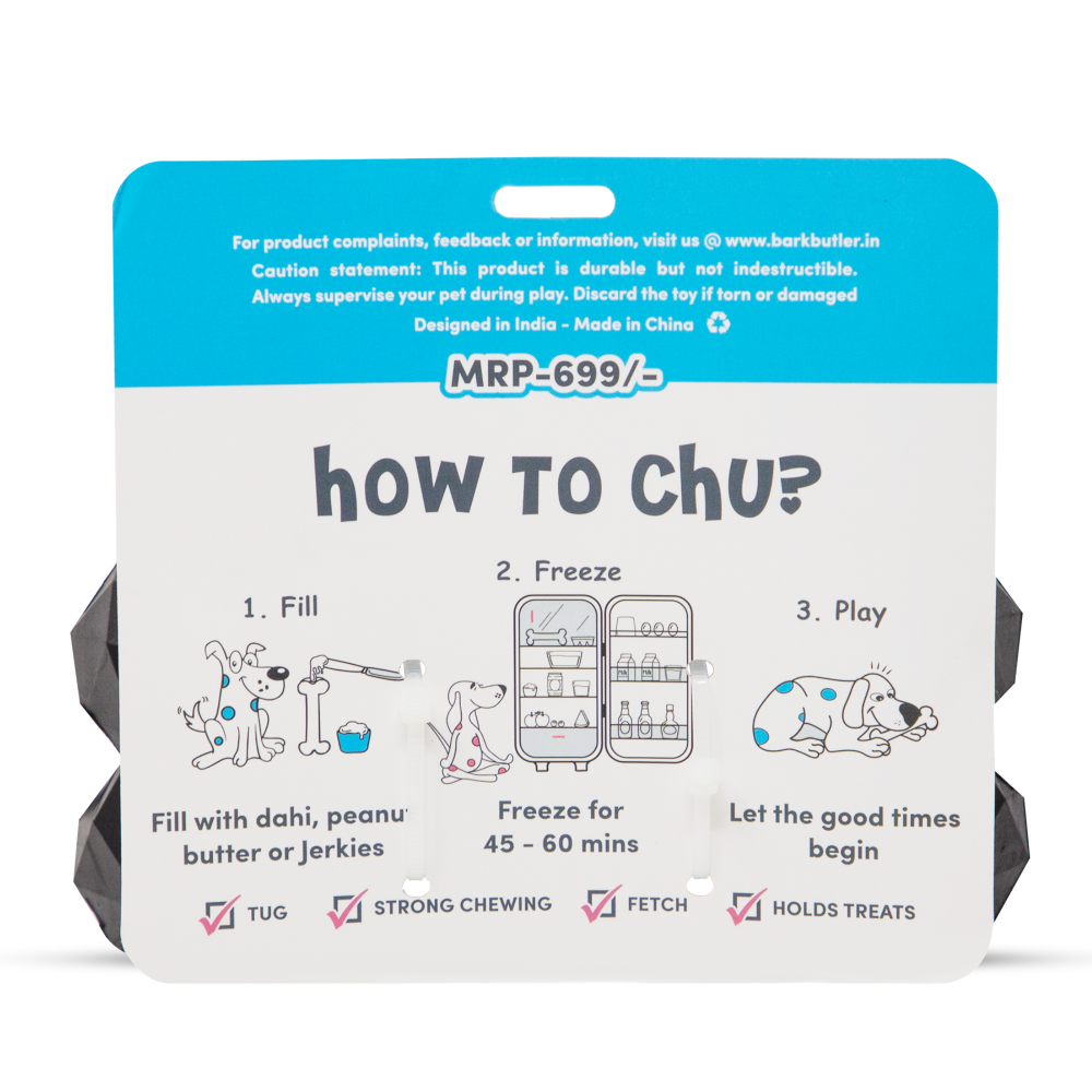 Barkbutler Chu the bone Treat Dispensing Toy for Dogs (Black) image 10