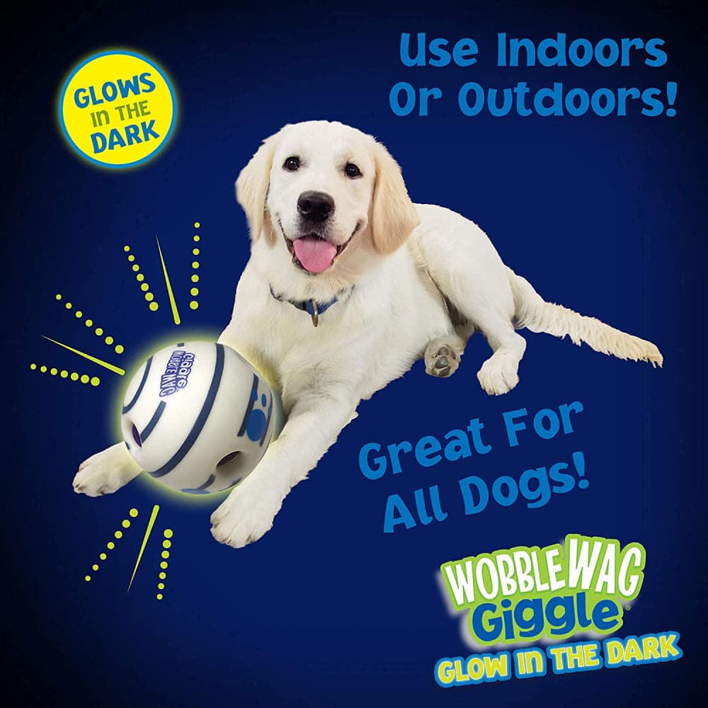 Wobble Wag Giggle Glow in The Dark Interactive Toy for Dogs | For Medium Chewers (White) image 7