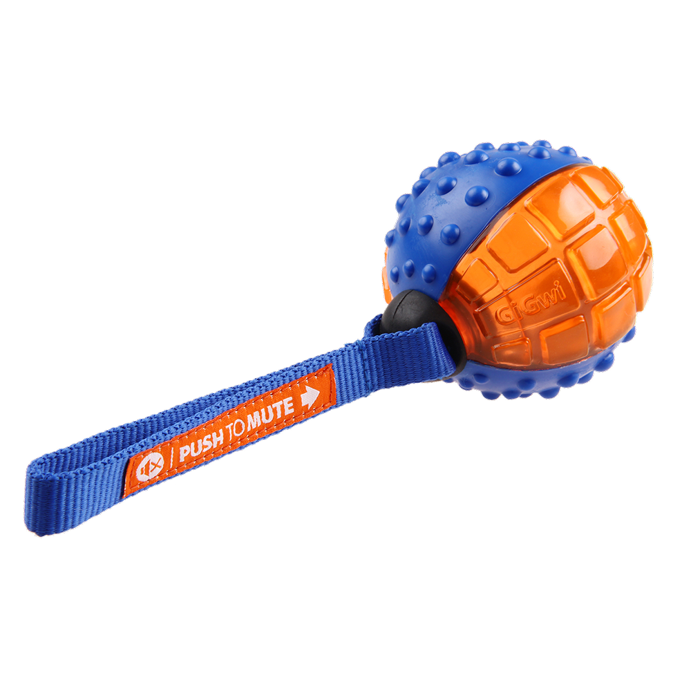 GiGwi Push To Mute Ball Toy for Dogs (Orange)
