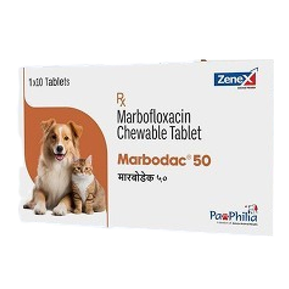 Zenex Marbodac 50mg (Marbofloxacin) Tablets for Dogs and Cats