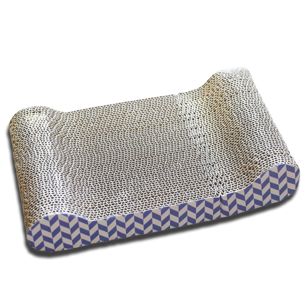 Skatrs Lounge Corrugated Cardboard Scratcher Pad Toy With Catnip for Cats (Length 38cm) image 5