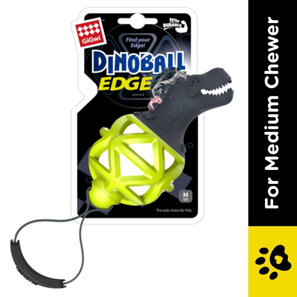Gigwi Dinoball Edge with Strap Chew Toy for Dogs (Green) image 2