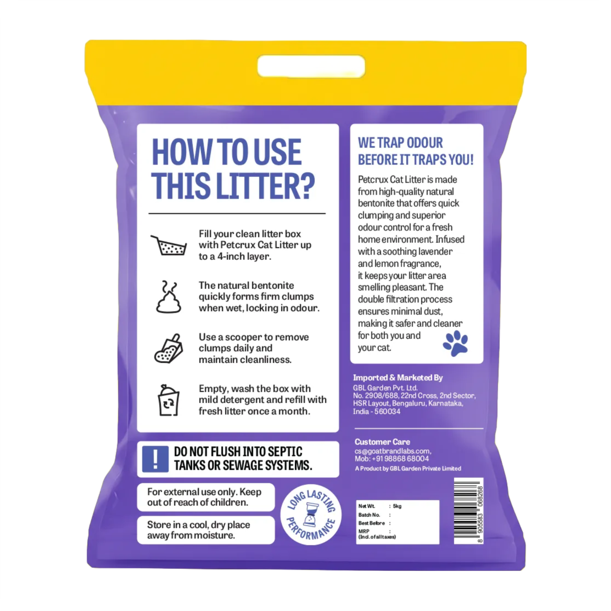 Petcrux Lavender & Lemon Scented Eco Clumping Cat Litter image 5
