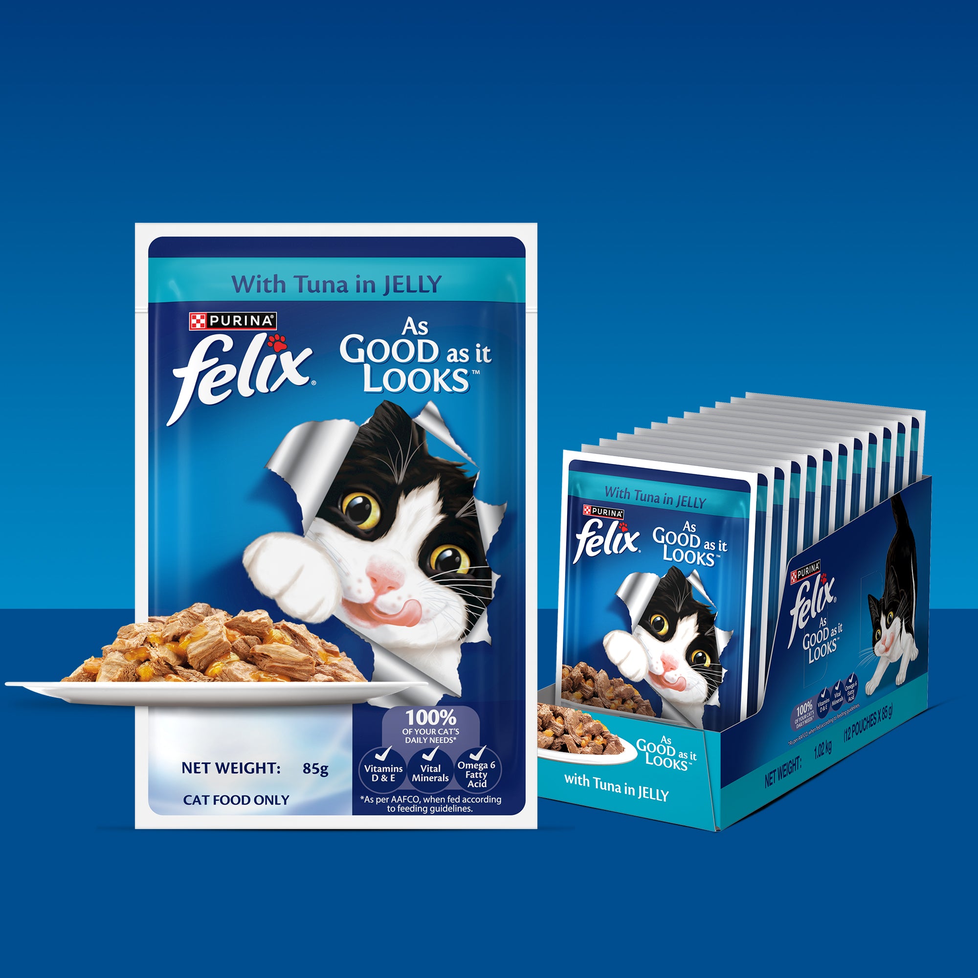 Purina Felix with Tuna in Jelly Adult Complete and Balanced Cat Wet Food