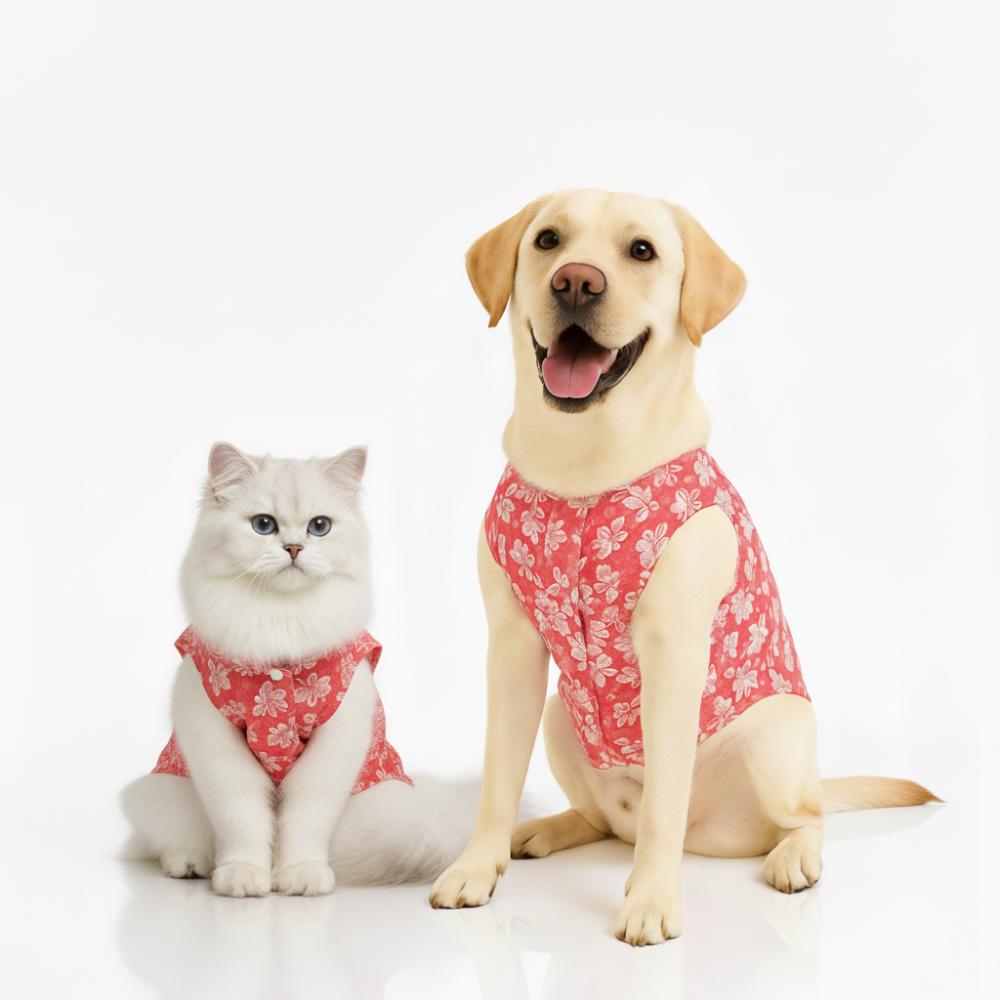 Skatrs Floral Grace Kurta for Dogs and Cats (Pink)