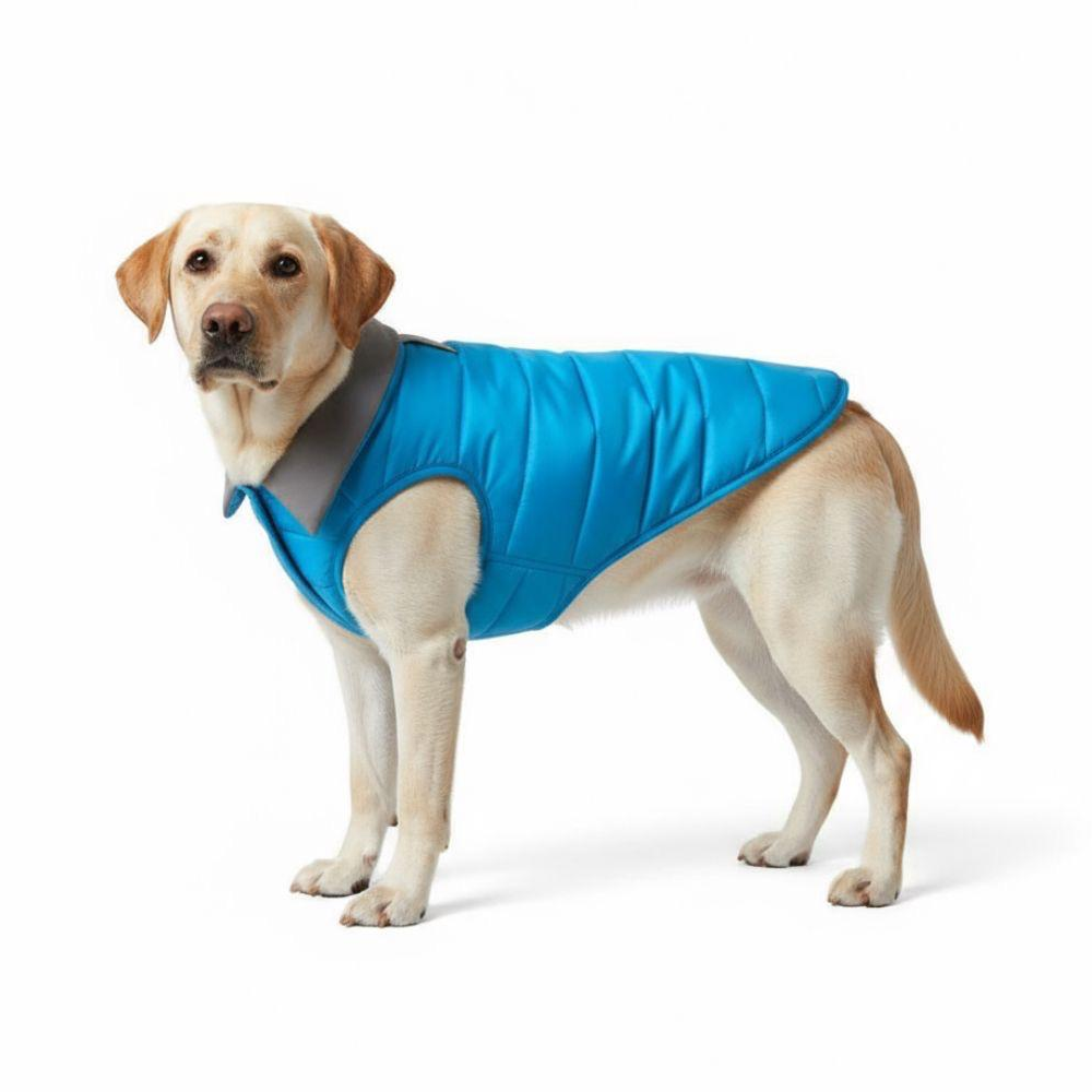 Woofiezz Warm & Comfortable Winter Jackets for Dogs and Cats (Blue/Grey)