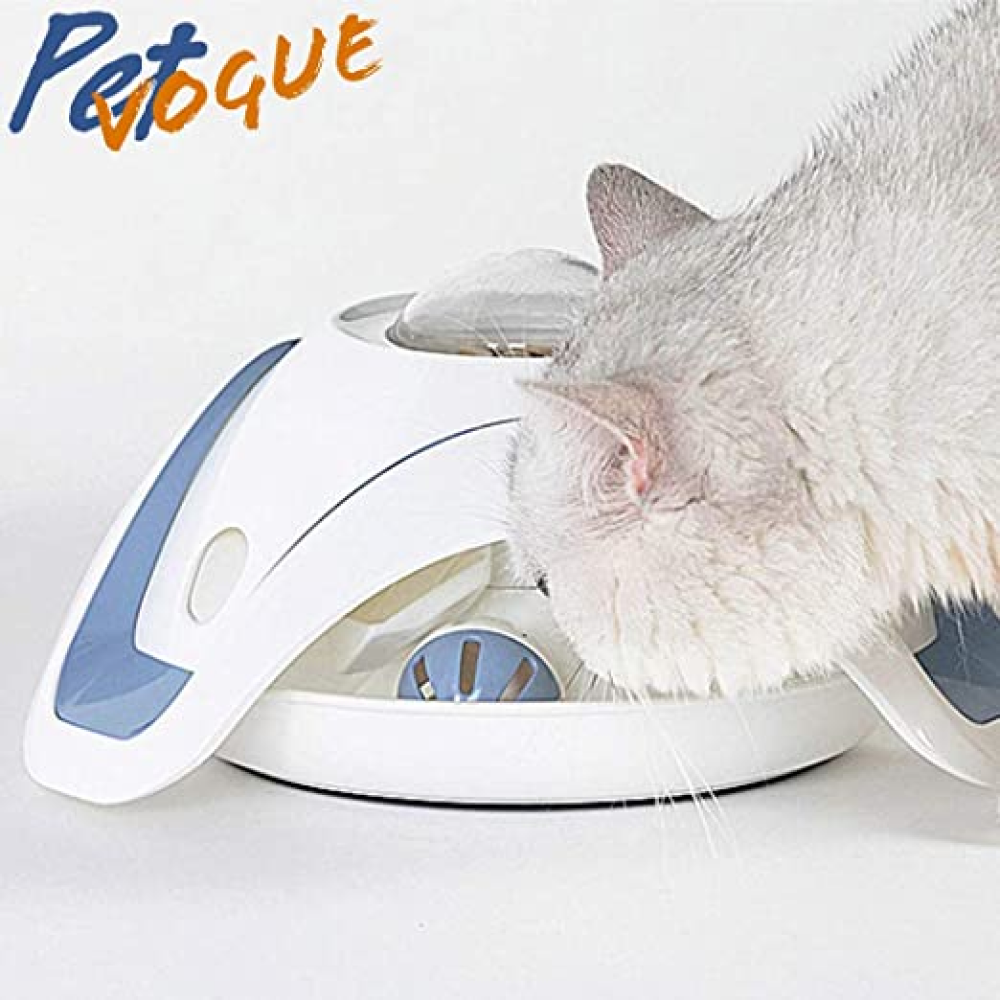 Pet Vogue Slow Feeder Toy with Bell for Cats (Blue/White) image 3