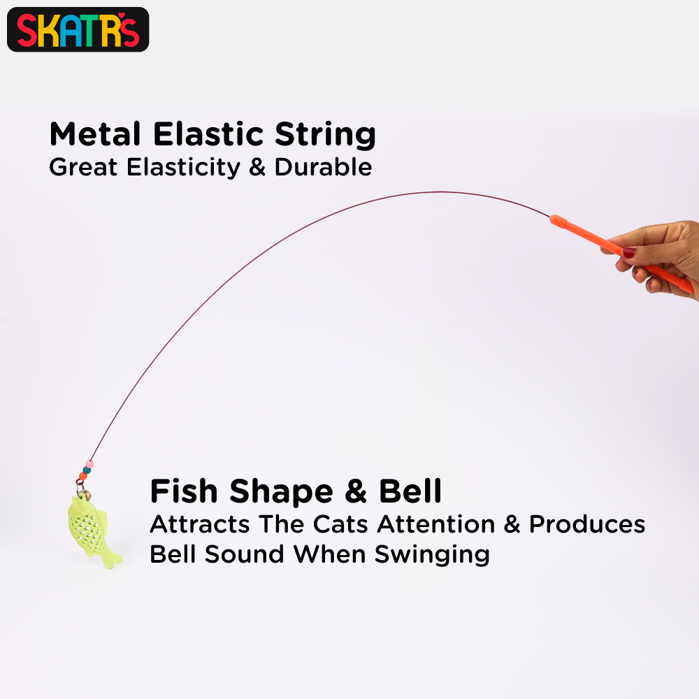 Skatrs Rod Spring with Fish Teaser Toy for Cats image 3