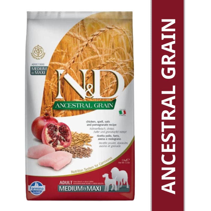 Farmina N&D Chicken & Pomegranate Ancestral Grain Adult Medium Maxi Dog Dry Food (100g)
