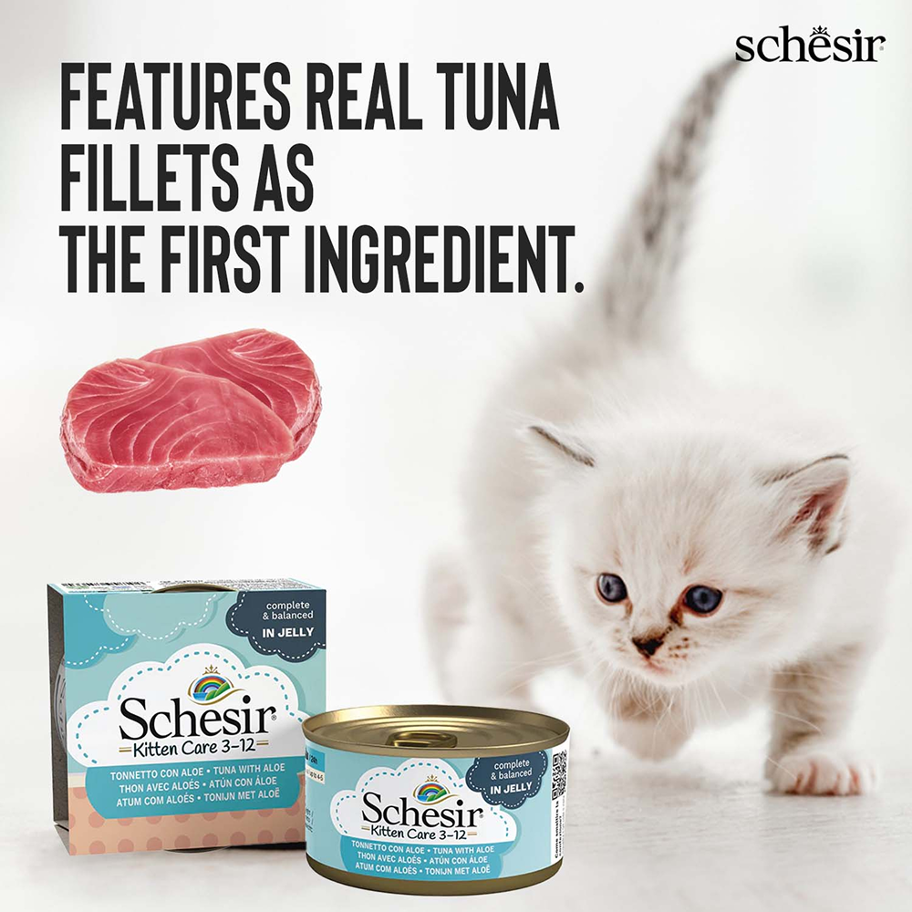 Schesir Tuna Whole Meat and Rice with Aloe Vera in Jelly Cat Wet Food image 4