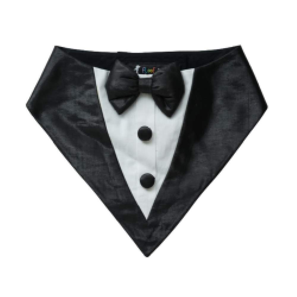 Floof & Co Tux Bandana for Dogs (White & Black) image 3