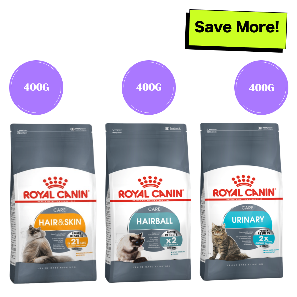 Royal Canin Hair & Skin, Hairball and Urinary Care Adult Cat Dry Food Combo image 3