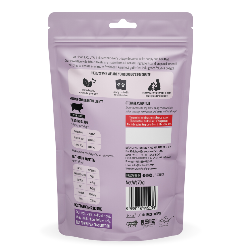 Floof & Co Chewy Pork Chew Jerky Dog Treats image 7