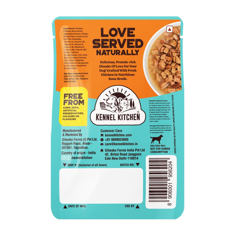 Kennel Kitchen Chicken Chunks in Gravy Adult and Puppy Wet Dog Food image 2