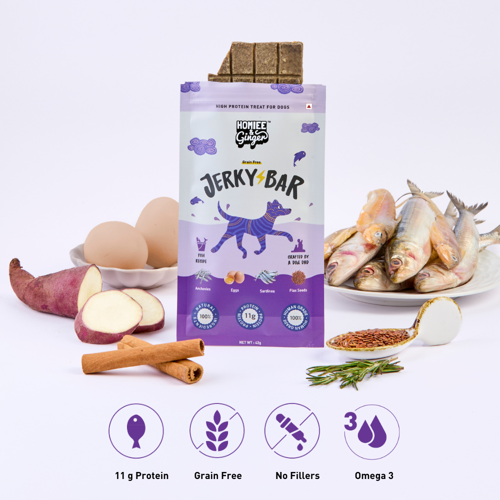 Homiee & Ginger Grain Free Fish Jerky Bar Dog Treats image 3