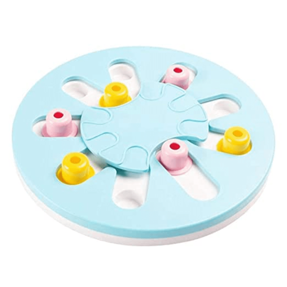 Pet Vogue Slow Feeder Puzzle Toy with Dispenser for Dogs and Cats (Blue)