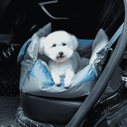 Barkbutler x Fofos Car Seat Carrier for Dogs and Cats (Grey/Blue) image 5