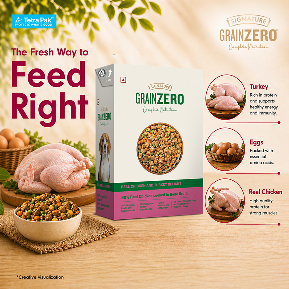 Signature Grain Zero Tetra Pack Real Chicken Turkey Dog Fresh Food image 2