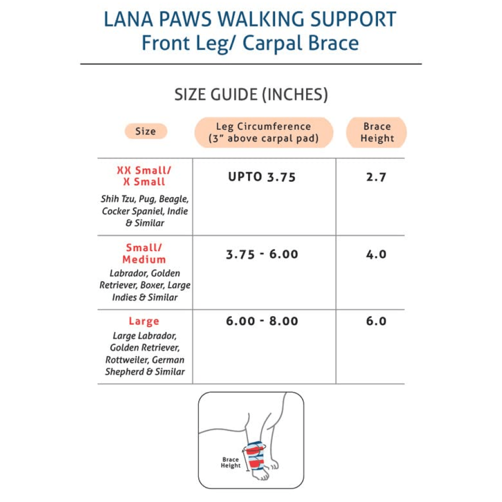 Lana Paws Front Leg Splint Braces for Carpal Support and Mobility for Dogs and Cats (Black) image 2