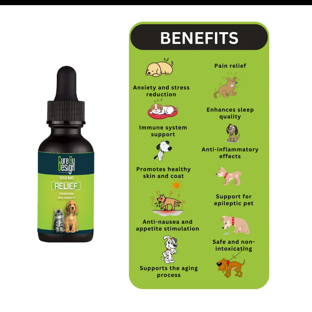 Cure By Design 500mg CBD Relief Oil for Dogs and Cats image 6