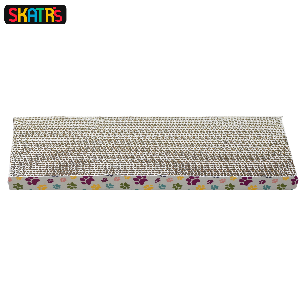 Skatrs Wide Block Corrugated Cardboard Cat Scratcher for Kittens with 2g Premium Catnip Free image 4