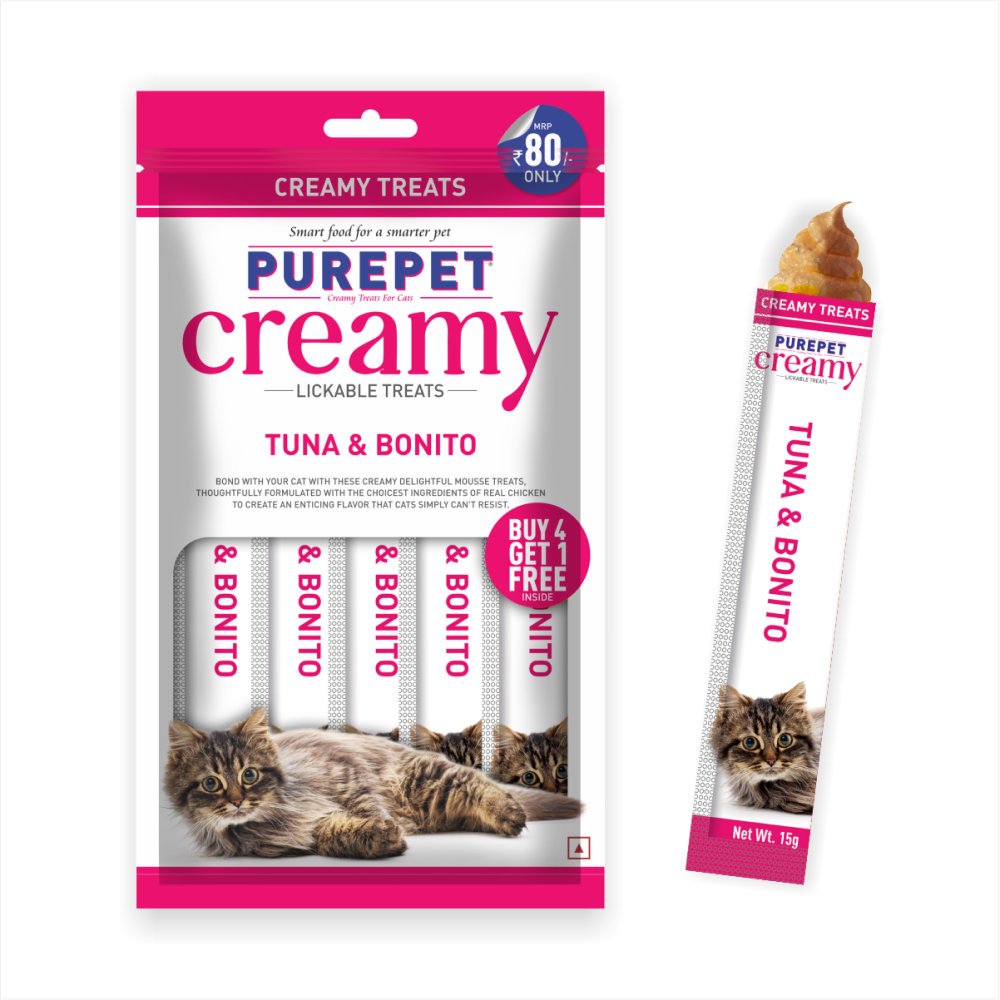 Purepet Tuna and Bonito Lickable Creamy Treats for Cats image 2