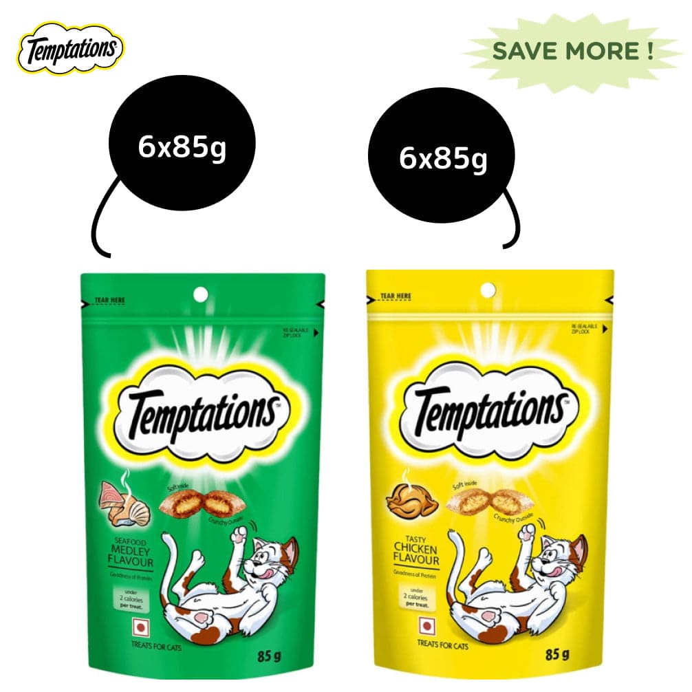 Temptations Tasty Chicken and Seafood Medley Flavour Cat Treats Combo image 10