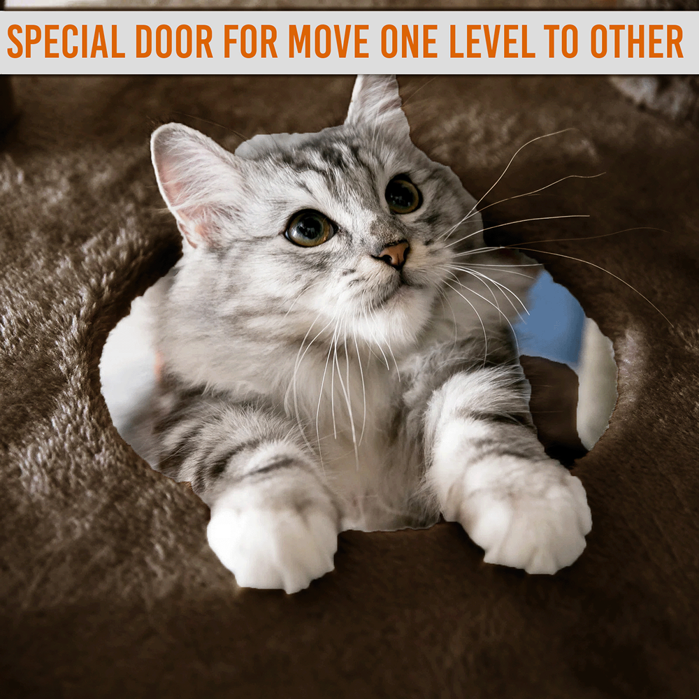 Furrlovers Multi Level Cat Tree Tower with Scratching Posts, Hammock & Condo image 5