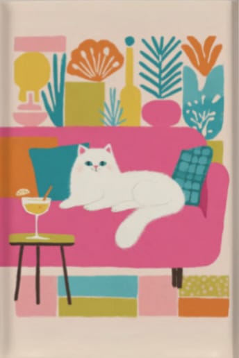 EverythingBoho The Cool Persian Cat Wall Art (White) image 3