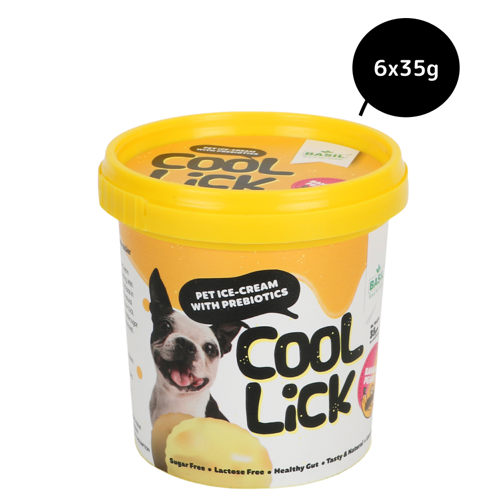 Basil Cool Lick Banana & Peanuts with Added Prebiotics Ice Cream for Dogs image 10
