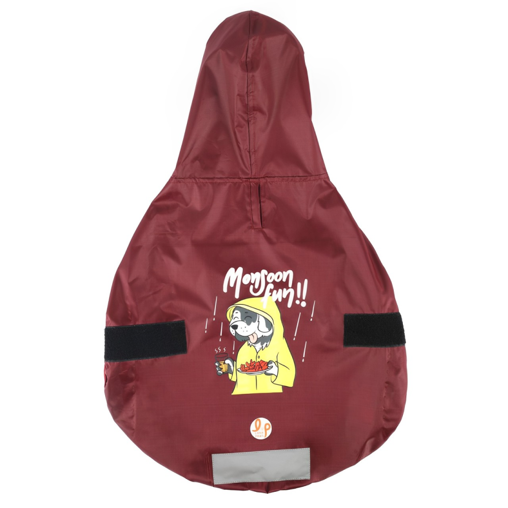 Fun Printed Raincoat for Dogs by Lana Paws (Maroon) image 2
