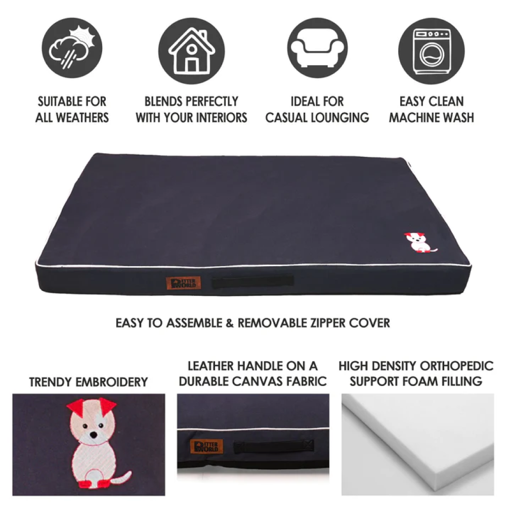 Petter World Comfort Flat Foam Bed for Dogs (Autumn Grey) image 9