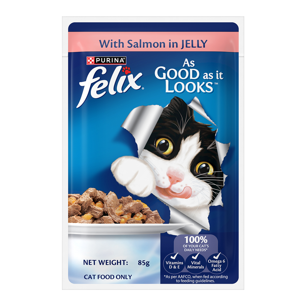 Purina Felix with Salmon in Jelly Adult Complete and Balanced Cat Wet Food image 9